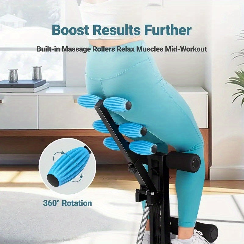 Deep Squat Machine for Overweight, Dual Spring Assist& 350LB Weight Capacity, Glute Trainer Machine, Easy Setup & Leg Home Workout Machine