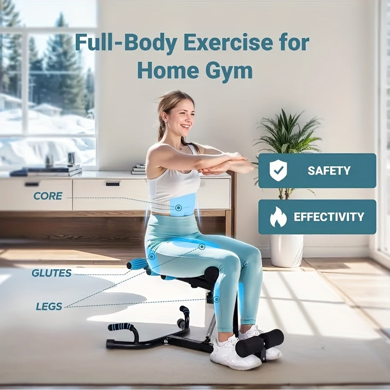 Deep Squat Machine for Overweight, Dual Spring Assist& 350LB Weight Capacity, Glute Trainer Machine, Easy Setup & Leg Home Workout Machine