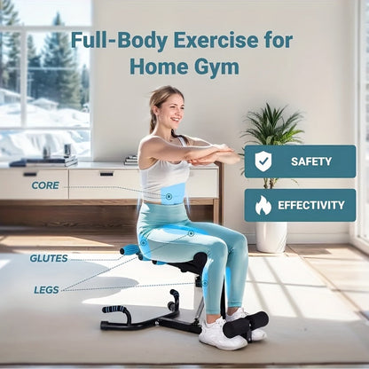 Deep Squat Machine for Overweight, Dual Spring Assist& 350LB Weight Capacity, Glute Trainer Machine, Easy Setup & Leg Home Workout Machine